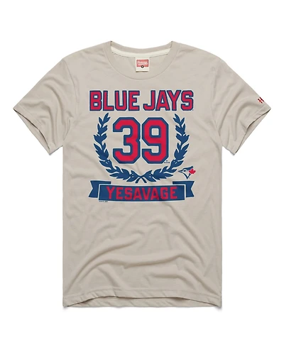 Homage Men's Toronto Blue Jays Trey Yesavage Wreath Rookie Graphic Tri-Blend T-Shirt