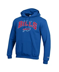 Champion Men's Buffalo Bills Powerblend Arch Over Logo Classic Fit Midweight Hoodie