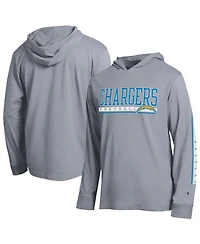 Champion Men's Heather Gray Los Angeles Chargers All Star Hooded T-Shirt