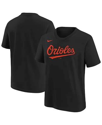 Nike Big Boys and Girls Black Baltimore Orioles Wordmark T-Shirt