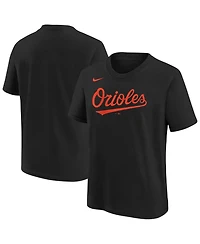 Nike Big Boys and Girls Black Baltimore Orioles Wordmark T-Shirt