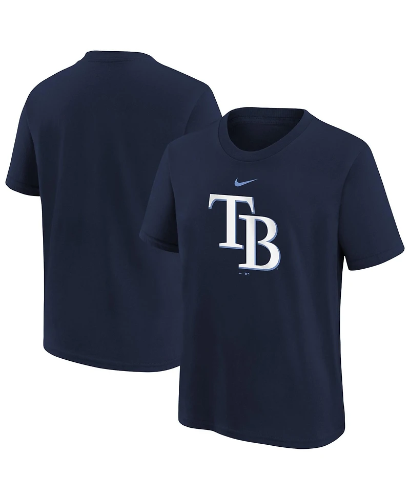 Nike Big Boys and Girls Navy Tampa Bay Rays Large Logo T-Shirt