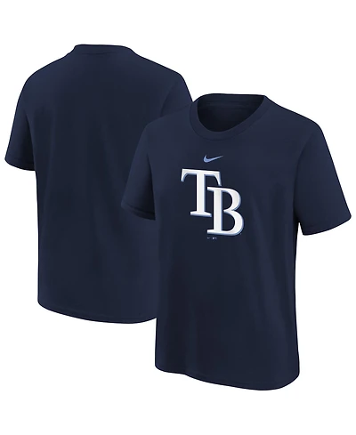 Nike Big Boys and Girls Navy Tampa Bay Rays Large Logo T-Shirt