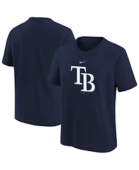 Nike Big Boys and Girls Navy Tampa Bay Rays Large Logo T-Shirt