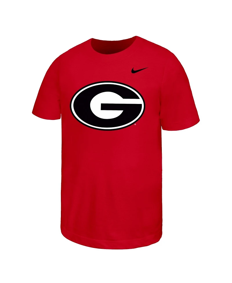 Nike Big Boys and Girls Red Georgia Bulldogs Logo T-Shirt