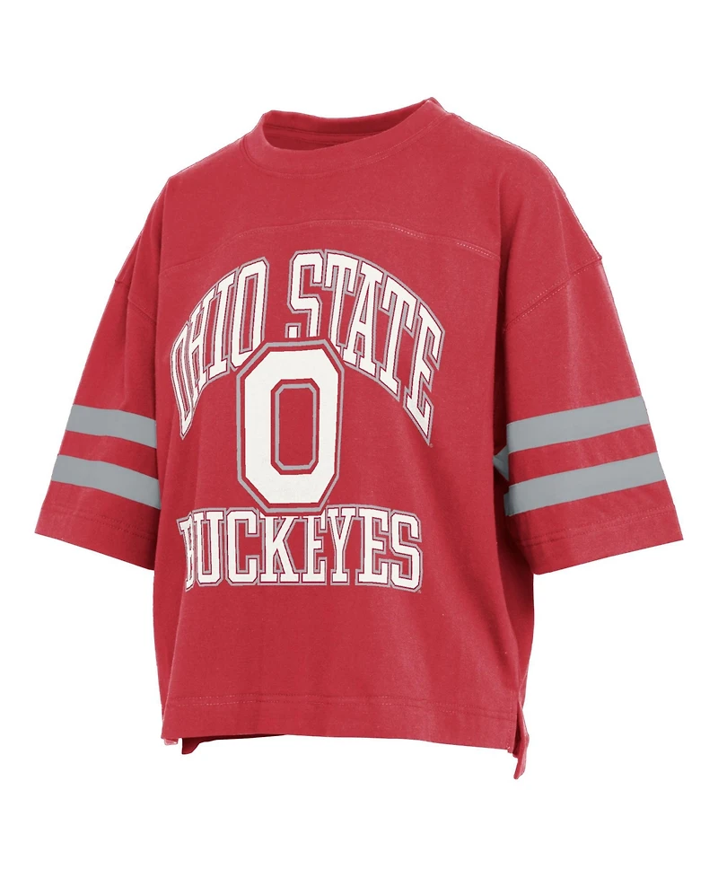 Pressbox Women's Ohio State Buckeyes Wayne Tyler Cropped T-Shirt