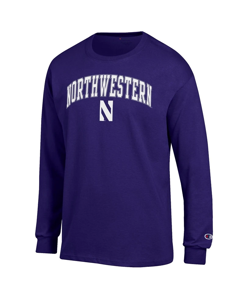 Champion Men's Northwestern Wildcats Long-Sleeve Crewneck T-Shirt