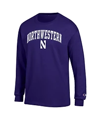 Champion Men's Northwestern Wildcats Long-Sleeve Crewneck T-Shirt