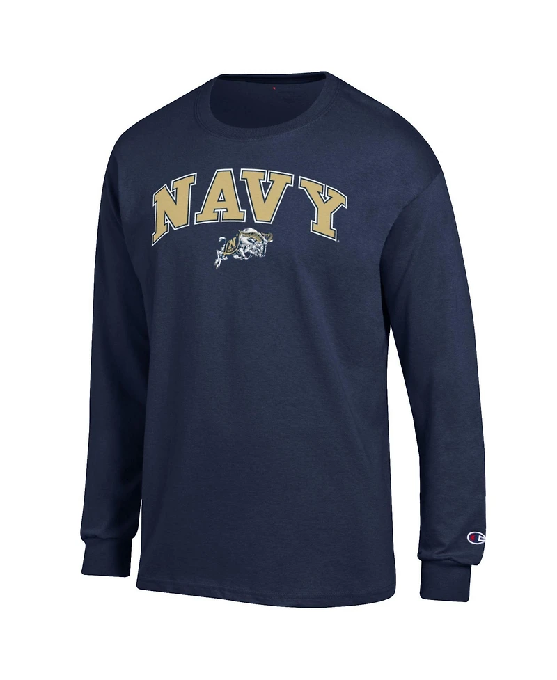 Champion Men's Navy Midshipmen Arch Over Logo Long Sleeve T-Shirt