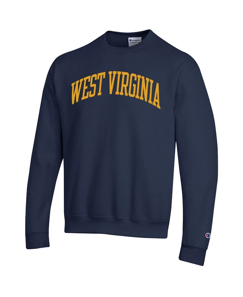 Champion Men's West Virginia Mountaineers Basic Arch Fleece Pullover Sweatshirt