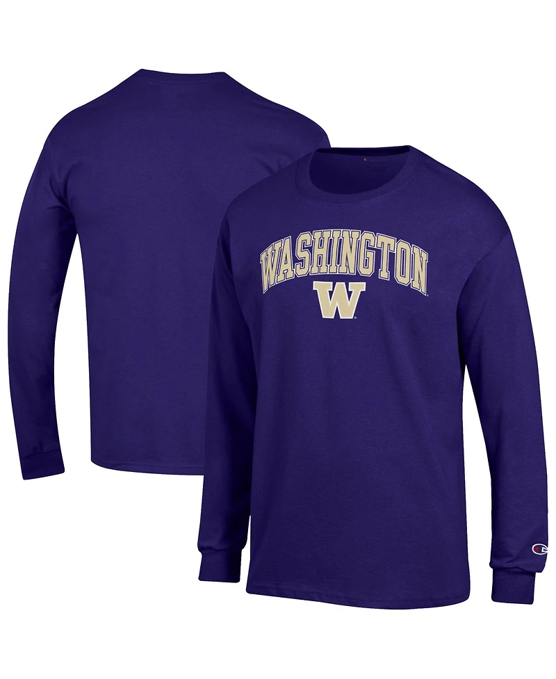 Champion Men's Purple Washington Huskies Arch Over Logo Long Sleeve T-Shirt