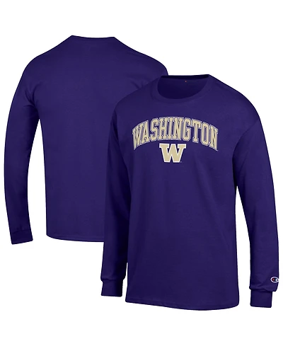 Champion Men's Purple Washington Huskies Arch Over Logo Long Sleeve T-Shirt
