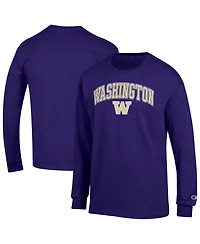Champion Men's Purple Washington Huskies Arch Over Logo Long Sleeve T-Shirt