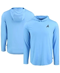 Cutter & Buck Men's Powder Blue Atlanta Braves Coastline Epic Comfort Eco Hoodie Long Sleeve T-Shirt