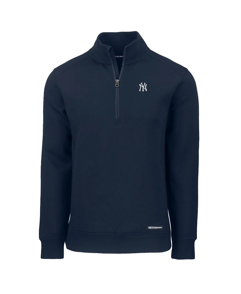 Cutter & Buck Men's New York Yankees Roam Eco Quarter-Zip Mock-Neck Pullover