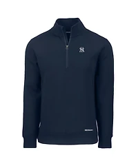 Cutter & Buck Men's New York Yankees Roam Eco Quarter-Zip Mock-Neck Pullover