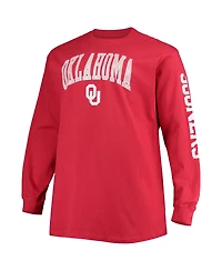 Champion Men's Crimson Oklahoma Sooners Big Tall 2-Hit Long Sleeve T-Shirt