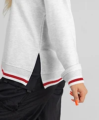 Gameday Couture Women's Buffalo Bills Rally Point Contrast Stripe Mock Neck Long-Sleeve Sweatshirt
