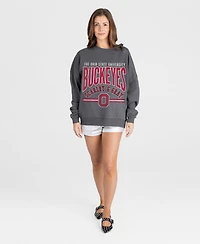 Gameday Couture Women's Ohio State Buckeyes Kickoff Classic Oversized Dropped-Shoulder Graphic Sweatshirt