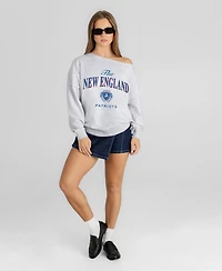 Gameday Couture Women's New England Patriots Offsides Energy Off-Shoulder Long-Sleeve Sweatshirt