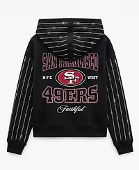 Gameday Couture Women's San Francisco 49ers Eyes on the Prize Full-Zip Mid-Crop Cotton-Blend Hoodie