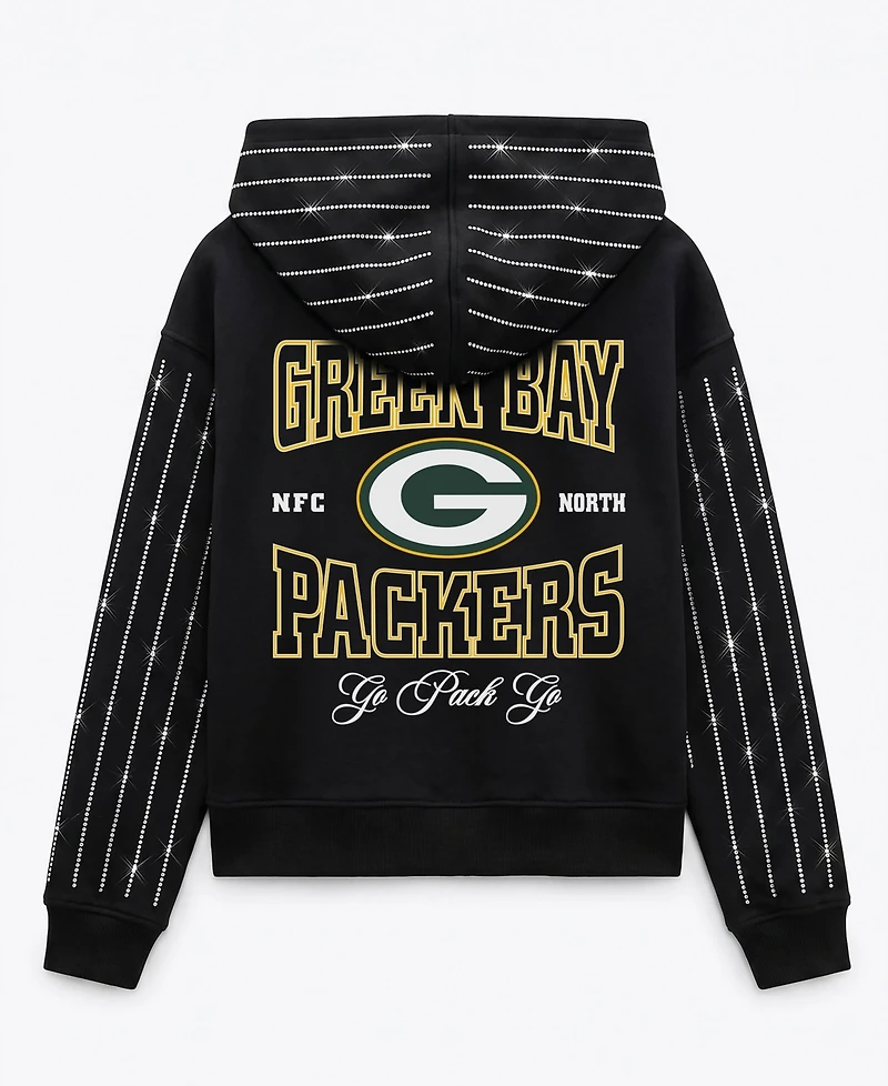 Gameday Couture Women's Green Bay Packers Eyes on the Prize Mid-Crop Full-Zip Hoodie