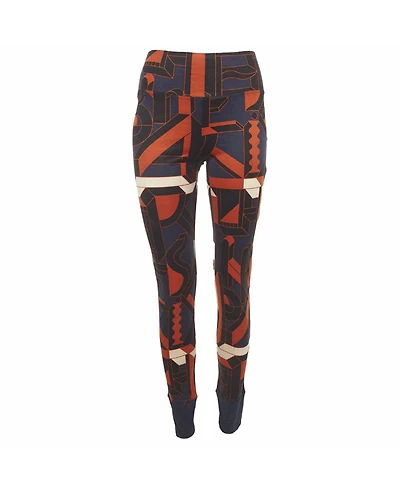 Pre-Owned Hermes Women's Typographic Print Silk Jersey Knit Leggings