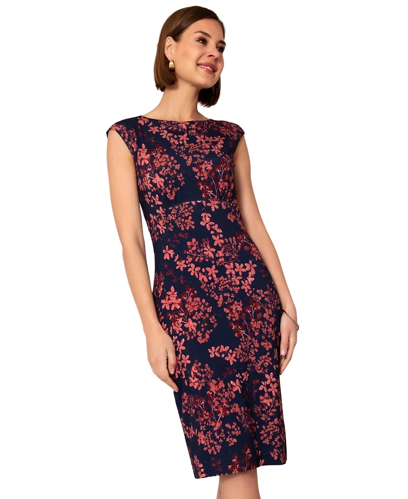 Alie Street London Women's Sculpted Boatneck Floral Shift Dress