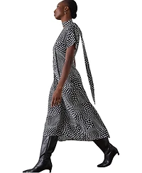 Whistles Women's Mixed Dot Scarf Midi Dress
