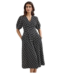 Phase Eight Women's Yasmine V-Neck Printed A-Line Dress