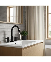 Phying 8 Inch Widespread Bathroom Faucet 2 Handle 3 Hole Vanity Sink Tap with 360 Degree Rotatable Pull-Down Sprayer Modern Bathroom Faucet