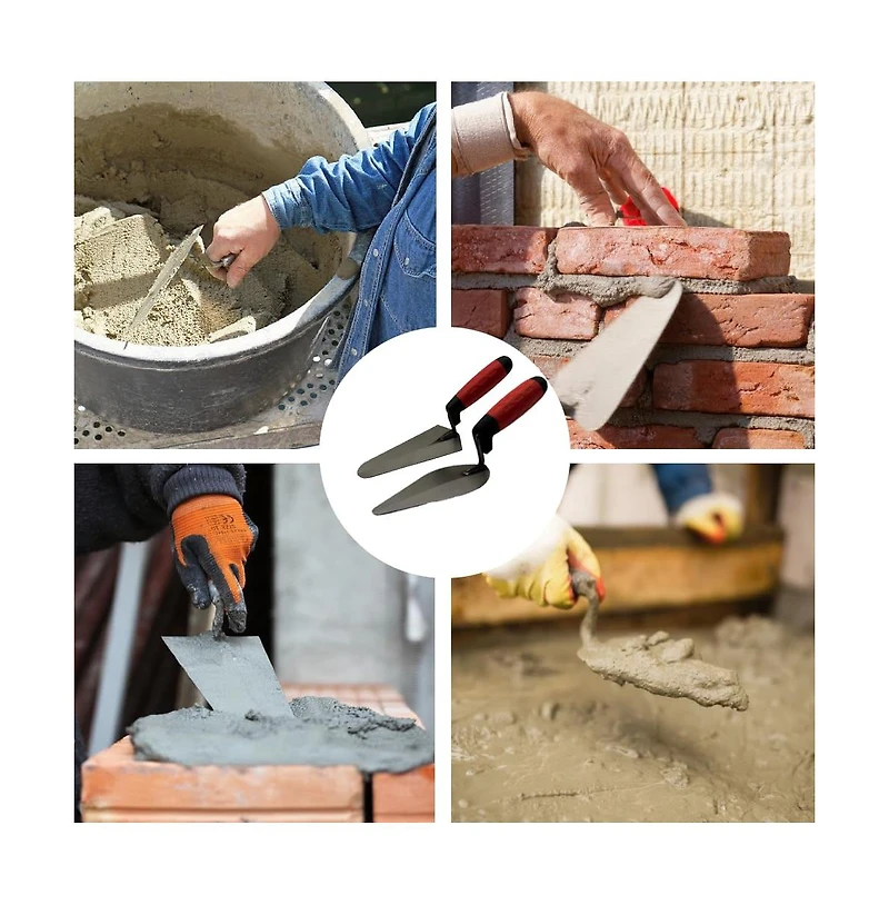 Xdovet Masonry Trowel Set High Carbon Steel Comfort Grip 2-Piece