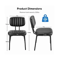 Slickblue Set of 2 Faux Leather Dining Chairs with Mid Century Modern Design