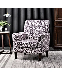 Slickblue Patterned Accent Chair with Birch Wood Frame and Foam Padded Seat