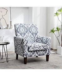 Slickblue Modern Patterned Armchair with Foam Padded Seat and Wood Legs