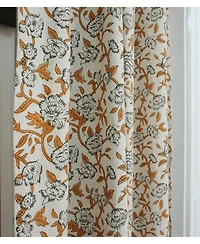 Fabdivine Mrignayani Artisan Block Print Floral Curtains