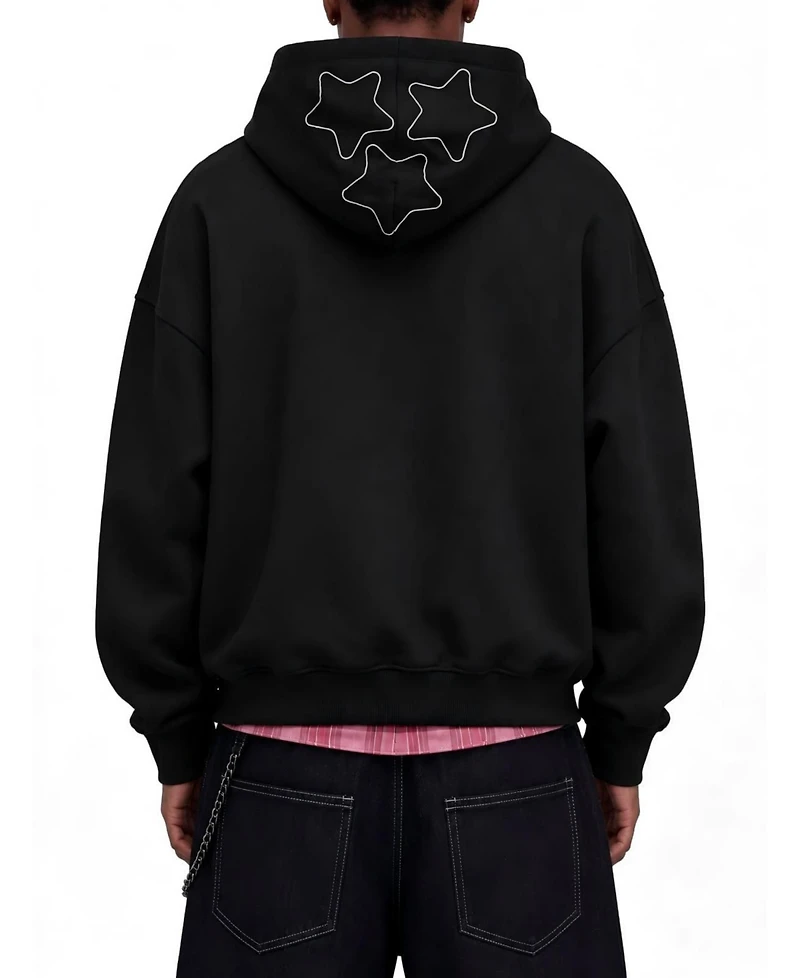 Aelfric Eden Men's Boxy Rhinestone Star Pullover Hoodie