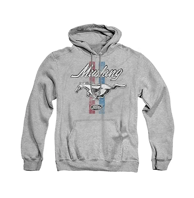 Mustang Men's Ford Stripes Graphic Kangaroo-Pocket Pullover Hoodie