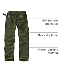 Piscifun Mens Convertible Zip Off Hiking Cargo Pants Quick Dry Upf 50 Water Resistant Outdoor