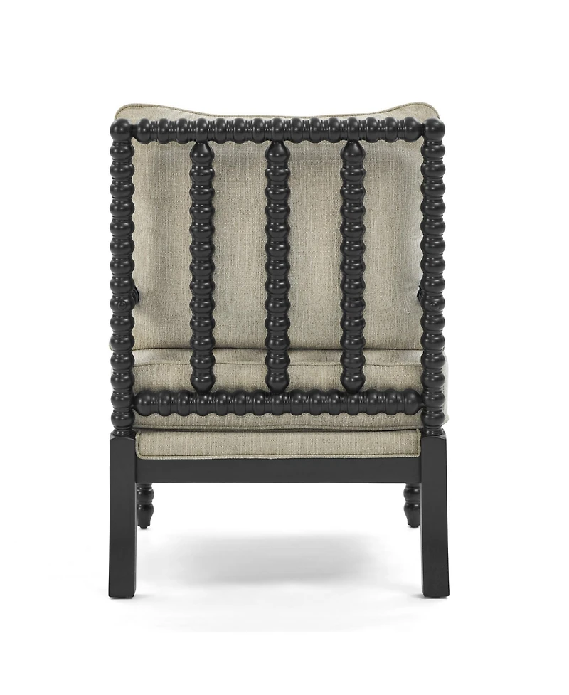 Morden Fort Mid Century Spindle Accent Chair for Living Room Upholstered Armchair with Thick Cushion and Wood Frame