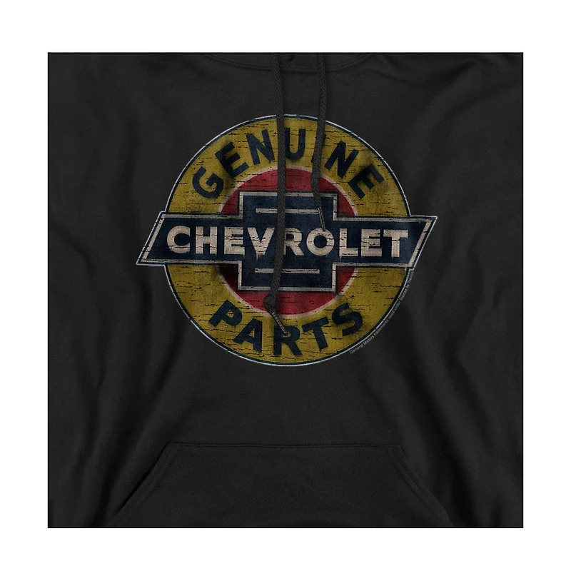 Corvette Men's Genuine Chevy Parts Distressed Sign Pull-Over Hoodie