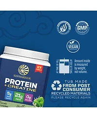 Sunwarrior Warrior Blend Protein Powder with Creatine, 21 Gram Protein, 14 Servings