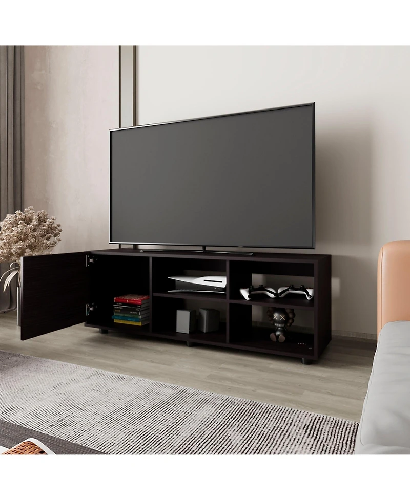 Fm Furniture Parker Tv Stand with a Door and Open Storage