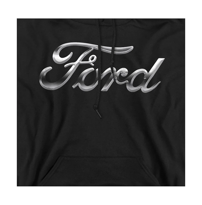 Mustang Men's Ford Chrome Logo Graphic Pullover Hoodie