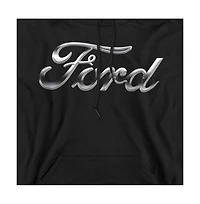 Mustang Men's Ford Chrome Logo Graphic Pullover Hoodie