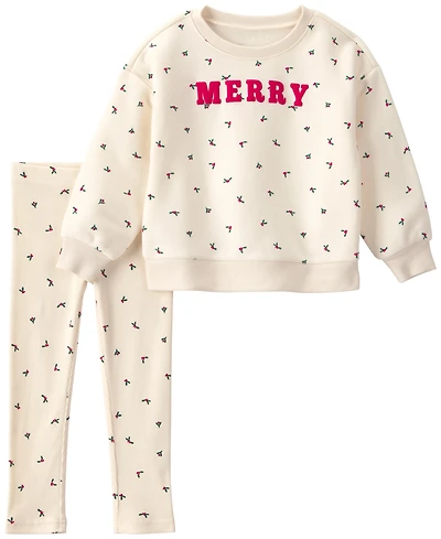 Carter's Baby Girls' Merry Fleece Top and Pants, 2-Piece Set