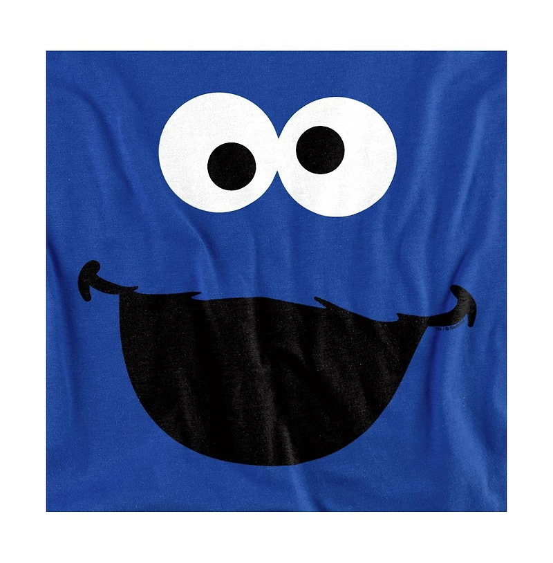 Sesame Street Men's Cookie Monster Face Crewneck Sweatshirt