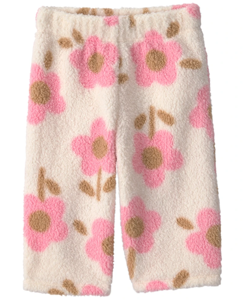 Carter's Baby Girls' Floral Fleece Vest, Long-Sleeve Bodysuit and Pants, 3-Piece Set