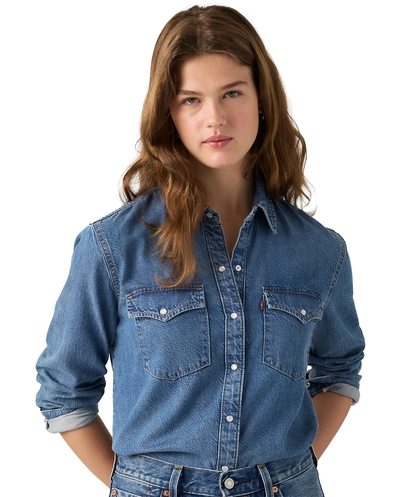 Levi's Women's Evans Relaxed Western Long-Sleeve Denim Shirt