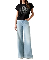 Guess Women's 4G Degrade Hotfix Graphic Cotton T-Shirt